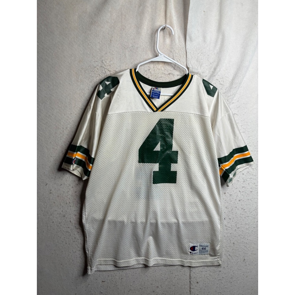 Vintage Champion Brett Favre Green Bay Packers Jersey White Mesh Size 44 Mens